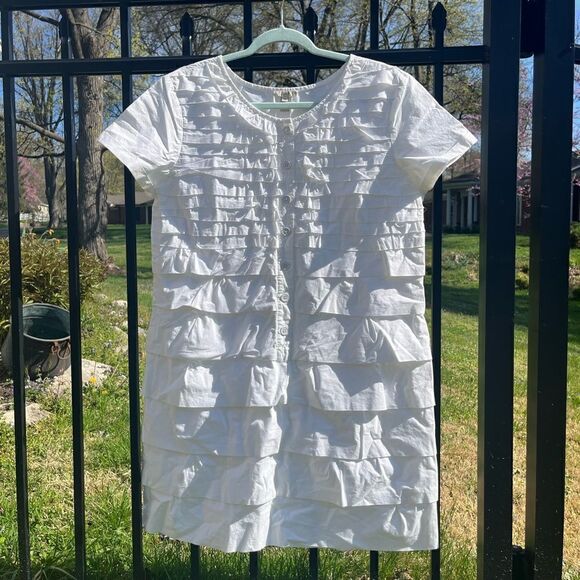 J Crew Carly Ruffle Cotton Dress - Picture 6 of 8